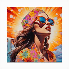 'Hippie Girl' Canvas Print
