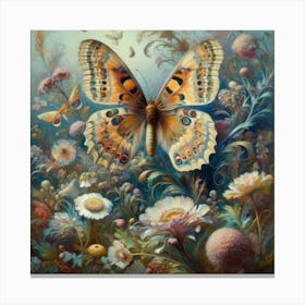 Butterfly In The Garden 4 Canvas Print