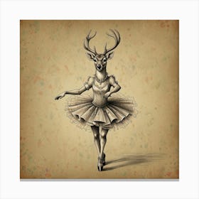 Deer Ballerina Canvas Print