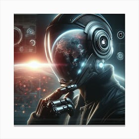 Futuristic Man In Space 3 Canvas Print