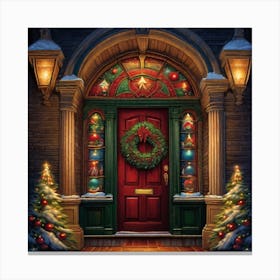 Christmas Door 77 Canvas Print