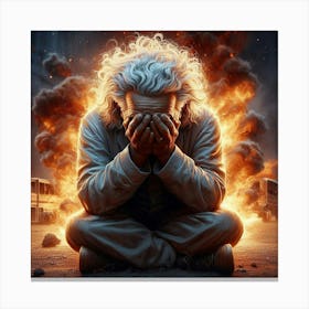 Man With The Burning Hair Canvas Print