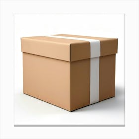 Mock Up Blank Box Parcel Cardboard Customizable Template Unprinted Clean Simple Minimalis (29) Canvas Print