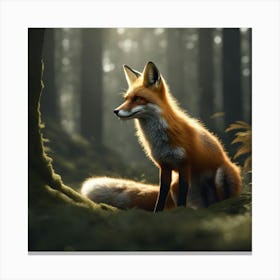 Red Fox In The Forest 54 Canvas Print