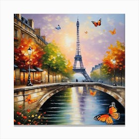 Paris With Butterflies 70 Canvas Print