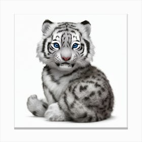 White Tiger Cub Canvas Print