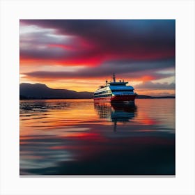 Sunset On A Cruise Ship 9 Canvas Print