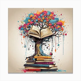 Tree Of Books 2 Canvas Print