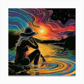 Chilled, relaxing, dreamy, artwork print. "The Everlasting Moment." Canvas Print