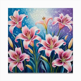 Pink Lilies 3 Canvas Print