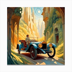 Classic Car In A Tunnel Canvas Print