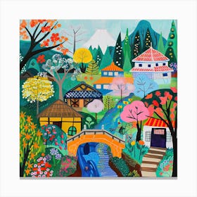 Kids Travel Illustration Japan 1 Canvas Print