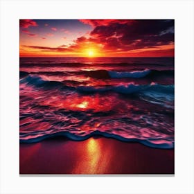 Sunset On The Beach 515 Canvas Print