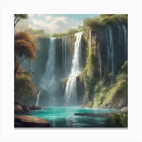 Waterfall In The Forest Canvas Print