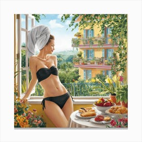 Girl In A Bikini 1 Canvas Print