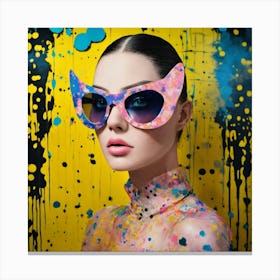 Bright Pastel Color Dot Pattern Front Portrait Pho Canvas Print