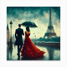 Paris In The Rain 8 Canvas Print