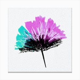 Single Feathery Flower Mint Lavender Canvas Print