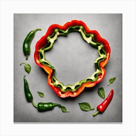 Peppers In A Circle 11 Canvas Print