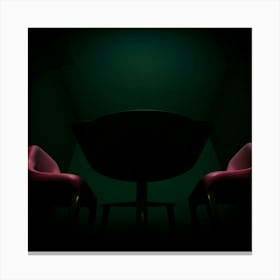 Silhouette Of Two Chairs In A Dark Room Canvas Print