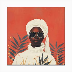 African Woman With Sunglasses 2 Canvas Print