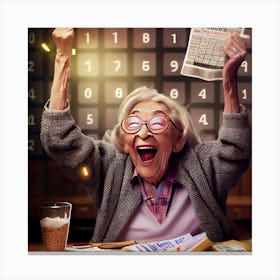 Grandma Celebrating Canvas Print