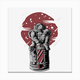 Astronaut With Skateboard Canvas Print