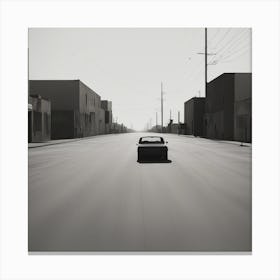 Car Driving Down The Street Canvas Print