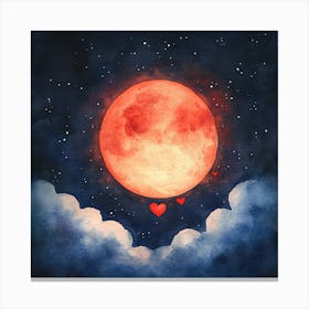 Dreamy Romantic Moon 9 Canvas Print