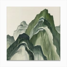 Japanese Watercolour Of Mount Kita 7 Canvas Print