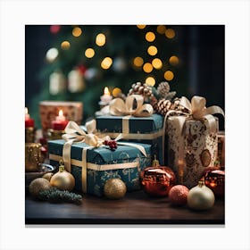Elegant Christmas Gift Boxes Series021 Canvas Print