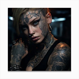 Tattooed Woman 2 Canvas Print