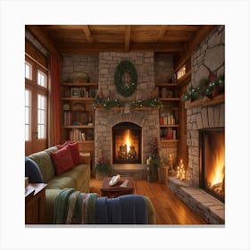 Fireplace Living Room 1 Canvas Print