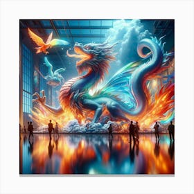 Dragons In The Sky 9 Canvas Print