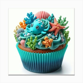 Under The Sea Cupcake 1 Canvas Print