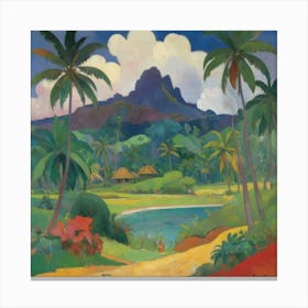 Tahitian Landscape Paul Gauguin Art Print 3 Canvas Print