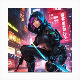 Cyberpunk Ninja 2 Canvas Print