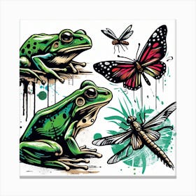 Frog Street Art 14 Canvas Print