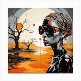 Girl In Sunglasses 3 Canvas Print