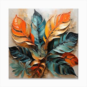 Abstraction with tropical leaf 1 Canvas Print
