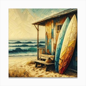 Surfboards On The Beach Canvas Print