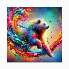 Colorful Bear Splash Canvas Print