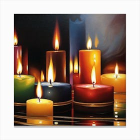 Candles On A Table 4 Canvas Print