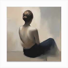 Woman Thinking Back View Canvas Print