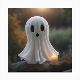 Ghost With Candle Canvas Print