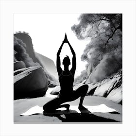 Woman In Yoga Pose Canvas Print