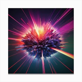 Laser Explosion Glitch Art 14 Canvas Print