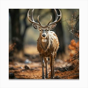 Deer In The Forest 2 Canvas Print