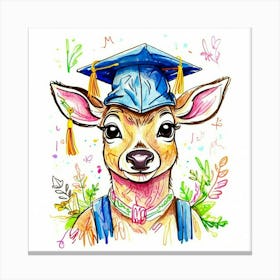 Graduation Deer 9 Canvas Print