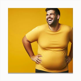 Happy Fat Man Canvas Print